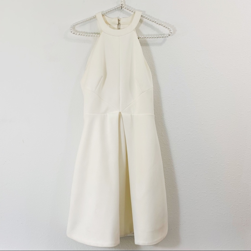 Keepsake Cream Halter Backless Dress Size Small